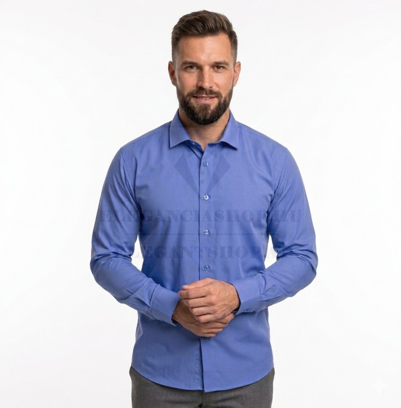       Goldenland hosszúujjú ing - Azúrkék Normál fazon